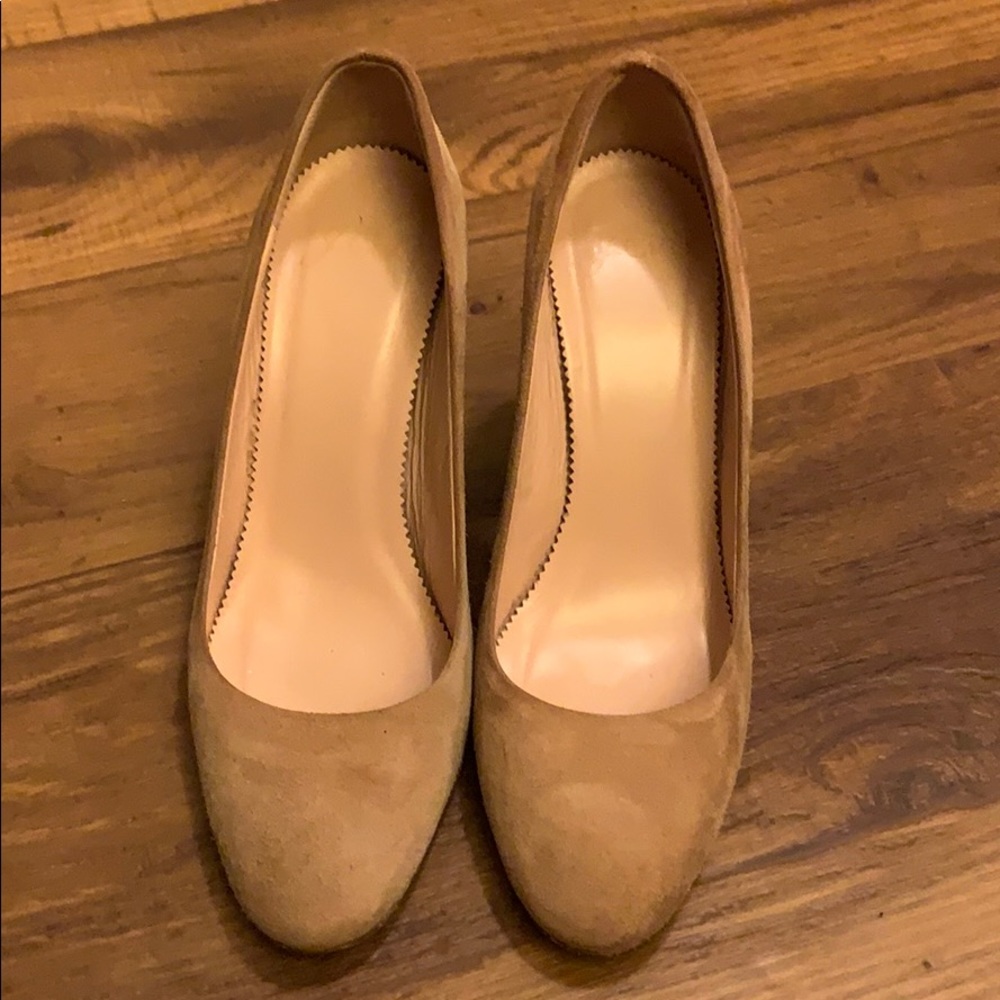 J.Crew Stacked-Heel Pumps in Suede SZ:6 4’heel